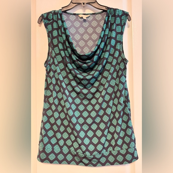 Banana Republic Tops - 🪷Banana Republic Teal Patterned Women's Blouse
